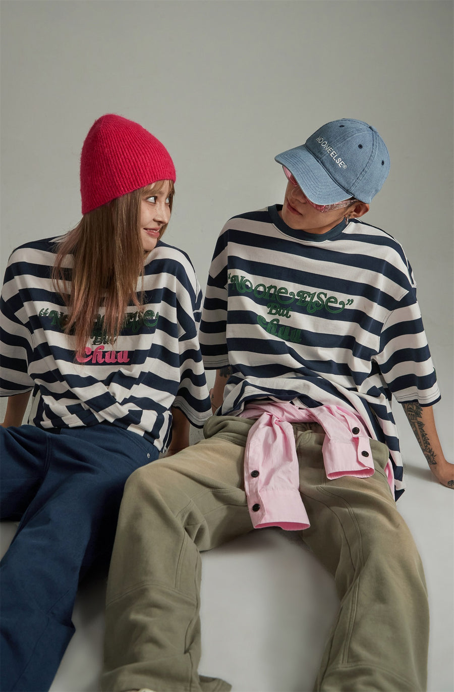 CHUU Striped Oversize T-Shirt