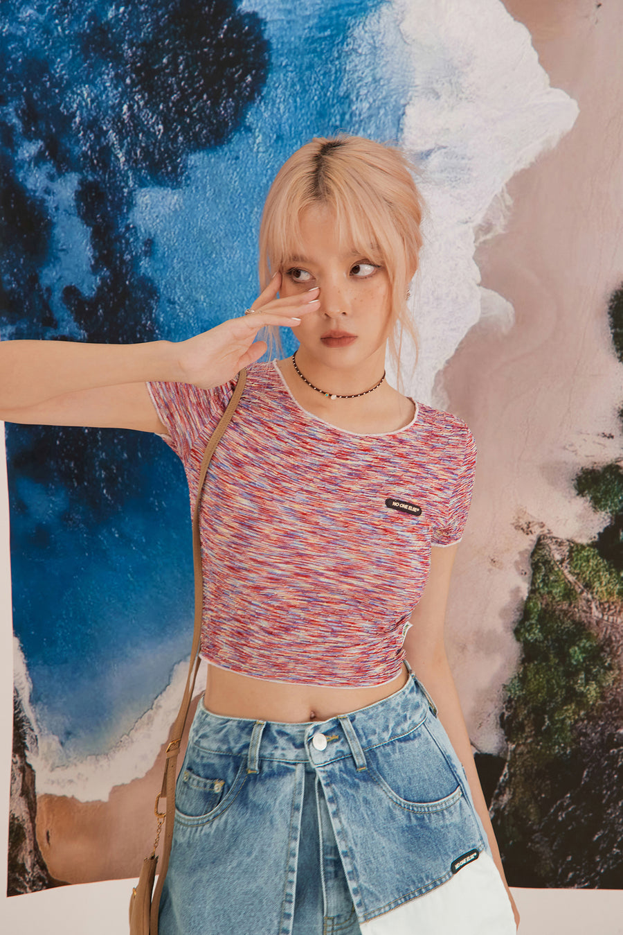 CHUU Sunset Rainbow Crop Top