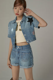 Star Denim Cropped Jacket