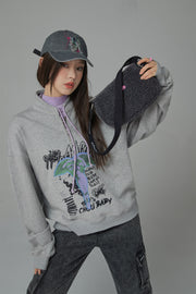 Here We Go Again String Loose Fit Sweatshirt