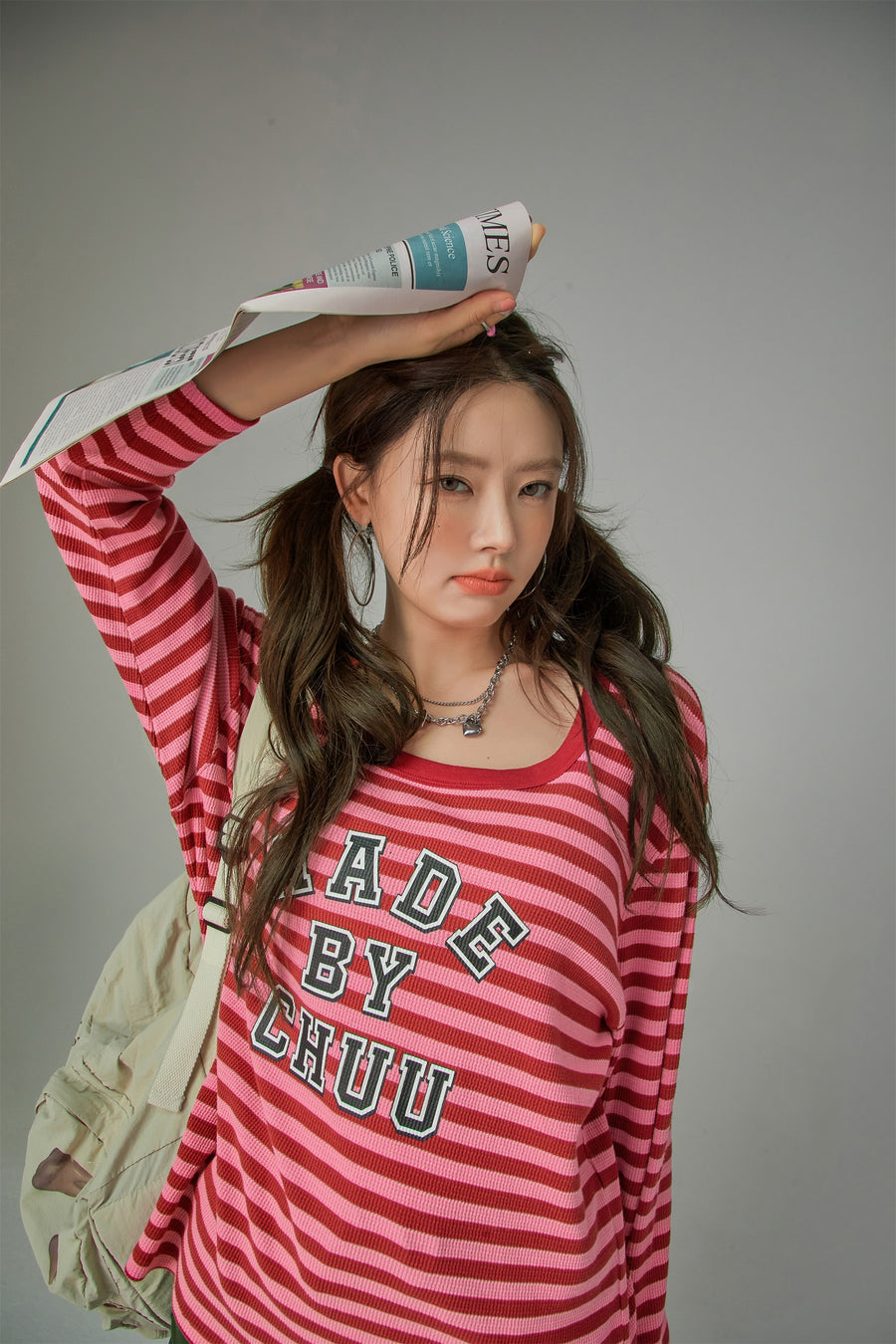 CHUU Cheerful Striped Long Sleeve T-Shirt