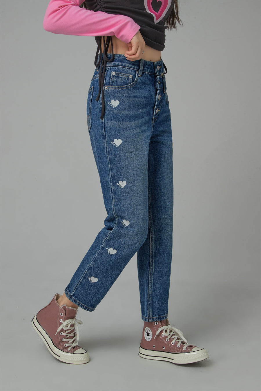 CHUU A Place In My Heart Slim Straight Denim Jeans