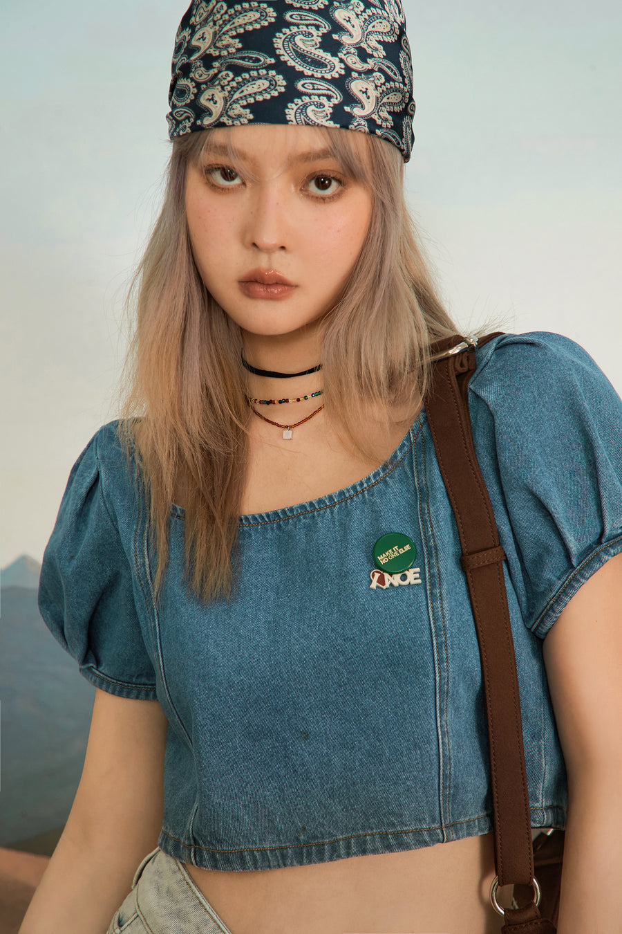 CHUU Conception Of Details Denim Blouse