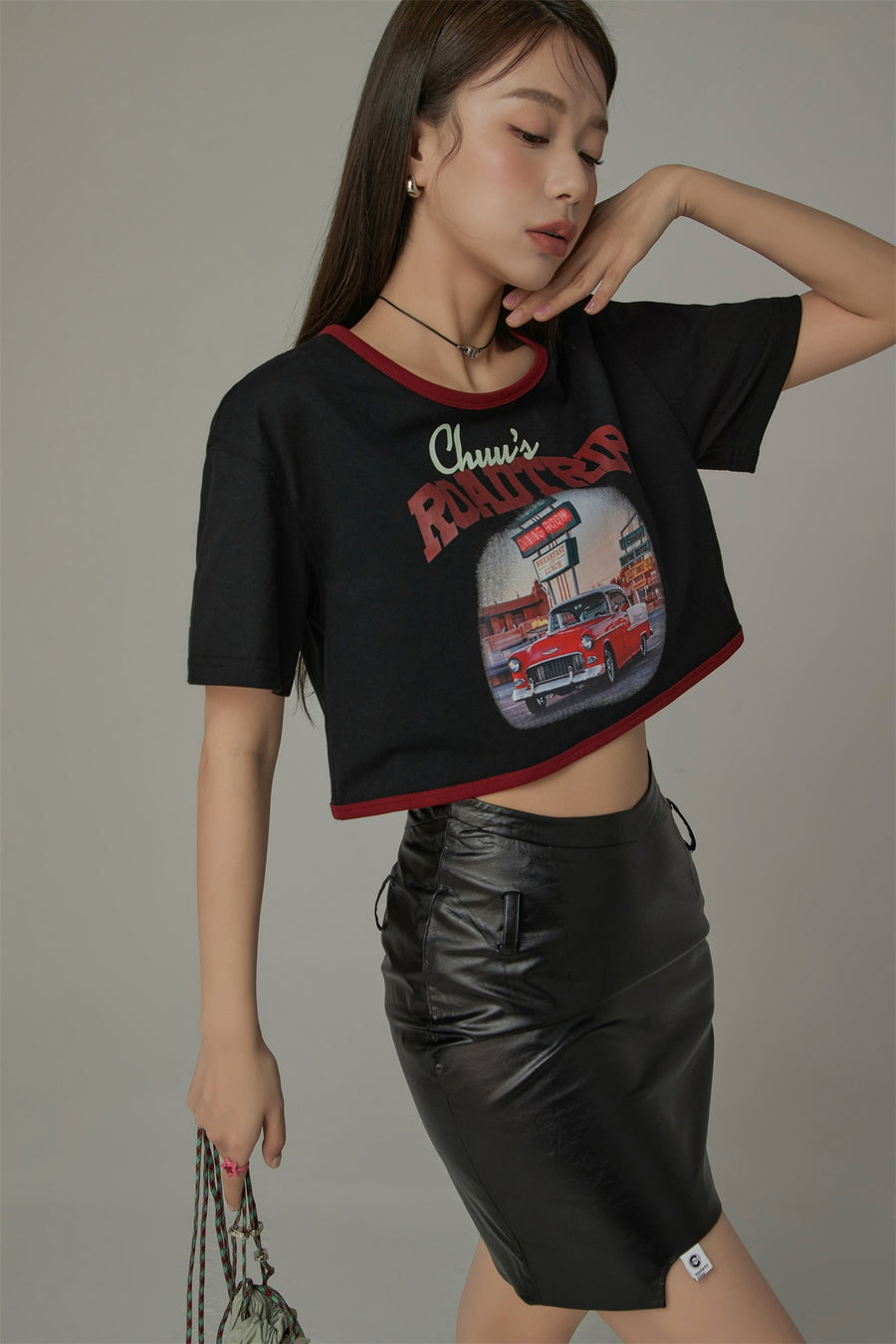 CHUU Road Trip Cropped T-Shirt