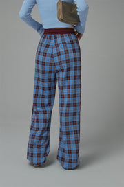 Check String Wide Casual Pants