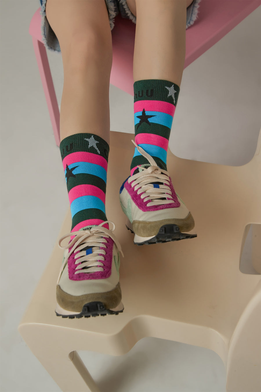 CHUU Star Stripe Socks