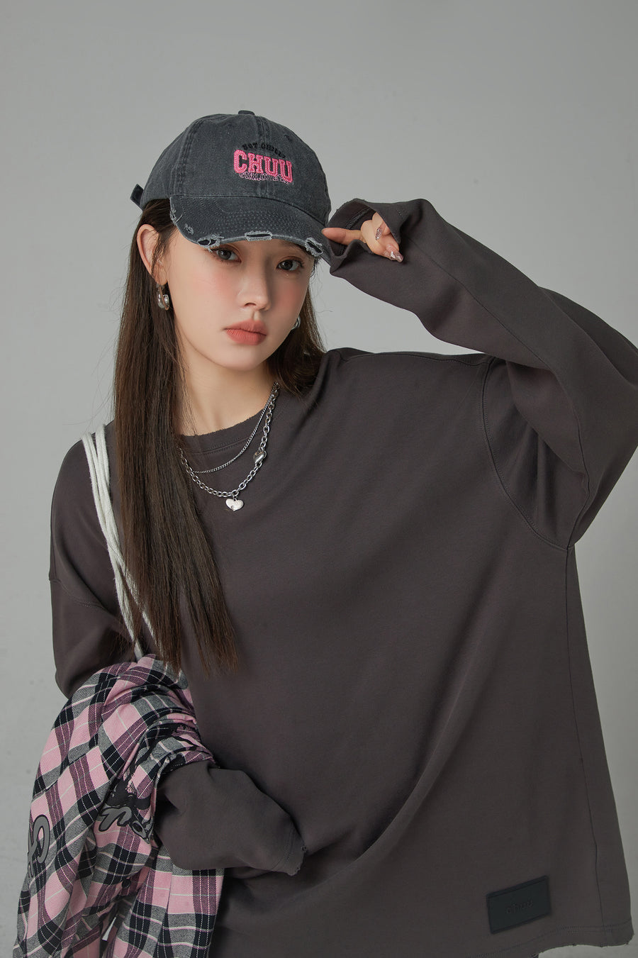 CHUU Round Neck Loose Fit Long-Sleeves Top