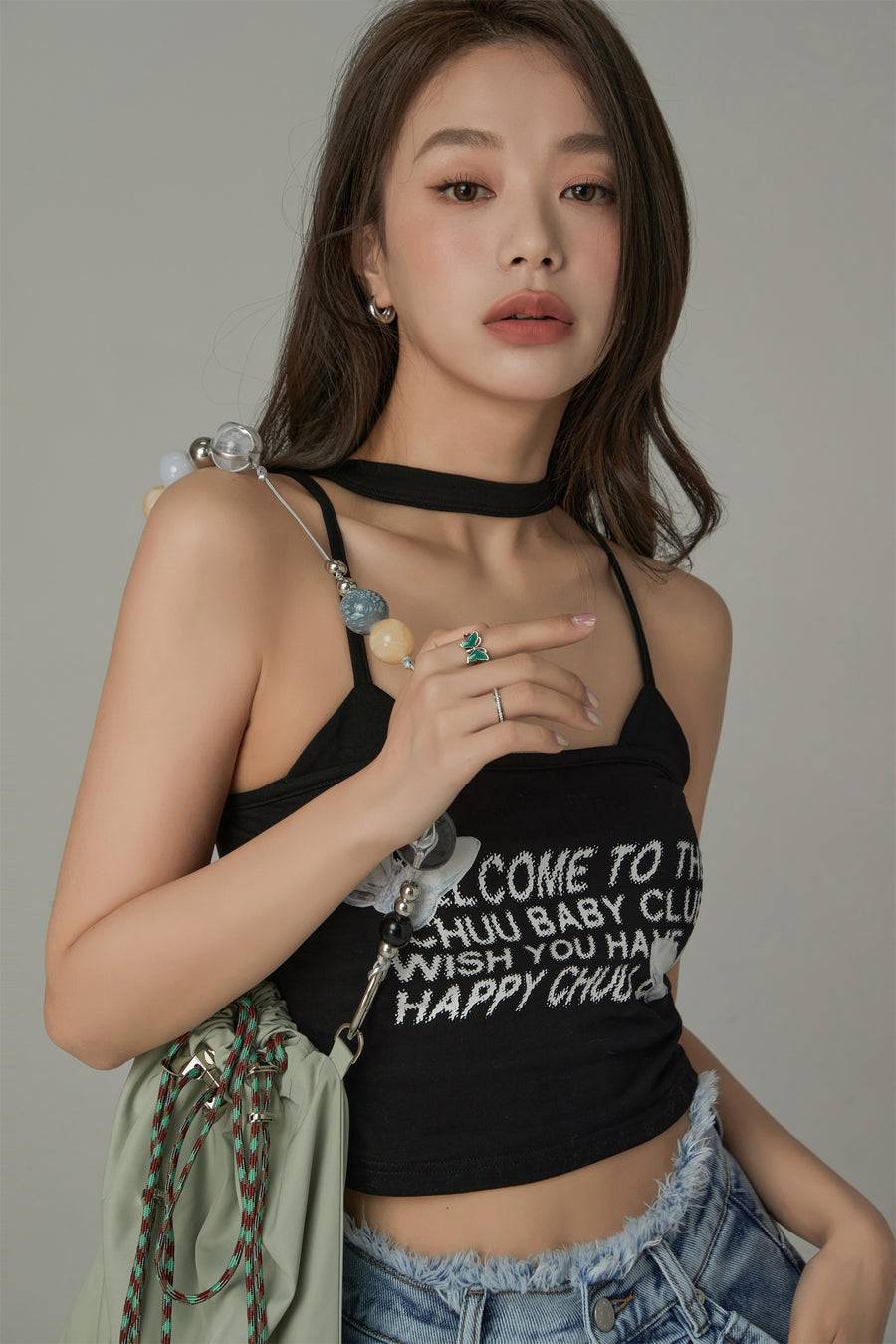 CHUU Butterfly Sleeveless Crop Top