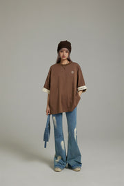 Line Color Loose Fit T-Shirt