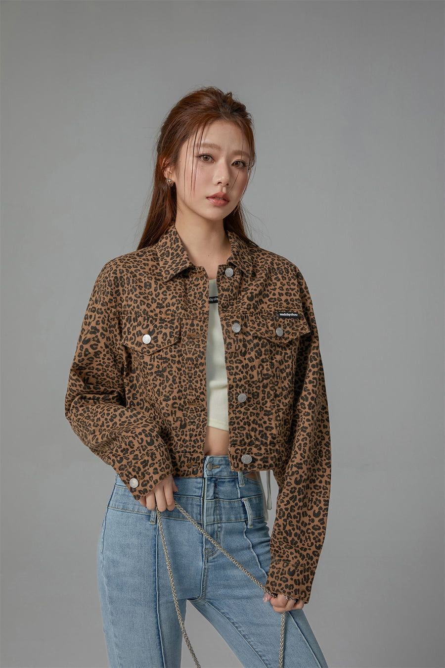 CHUU Leopard Cropped Jacket