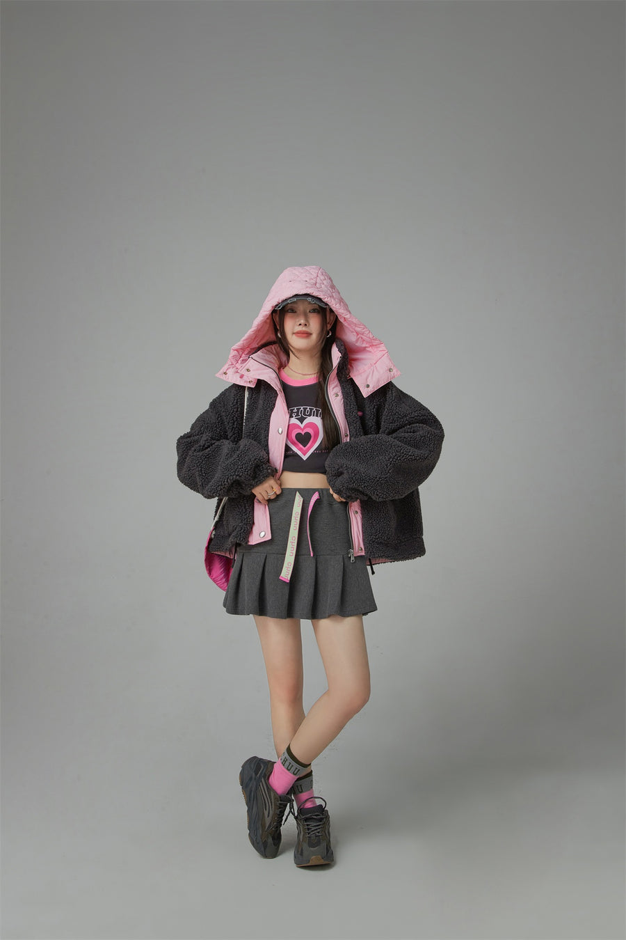 CHUU Sporty Fleece Hoodie Jacket