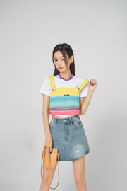 Rainbow Cropped Overall Top