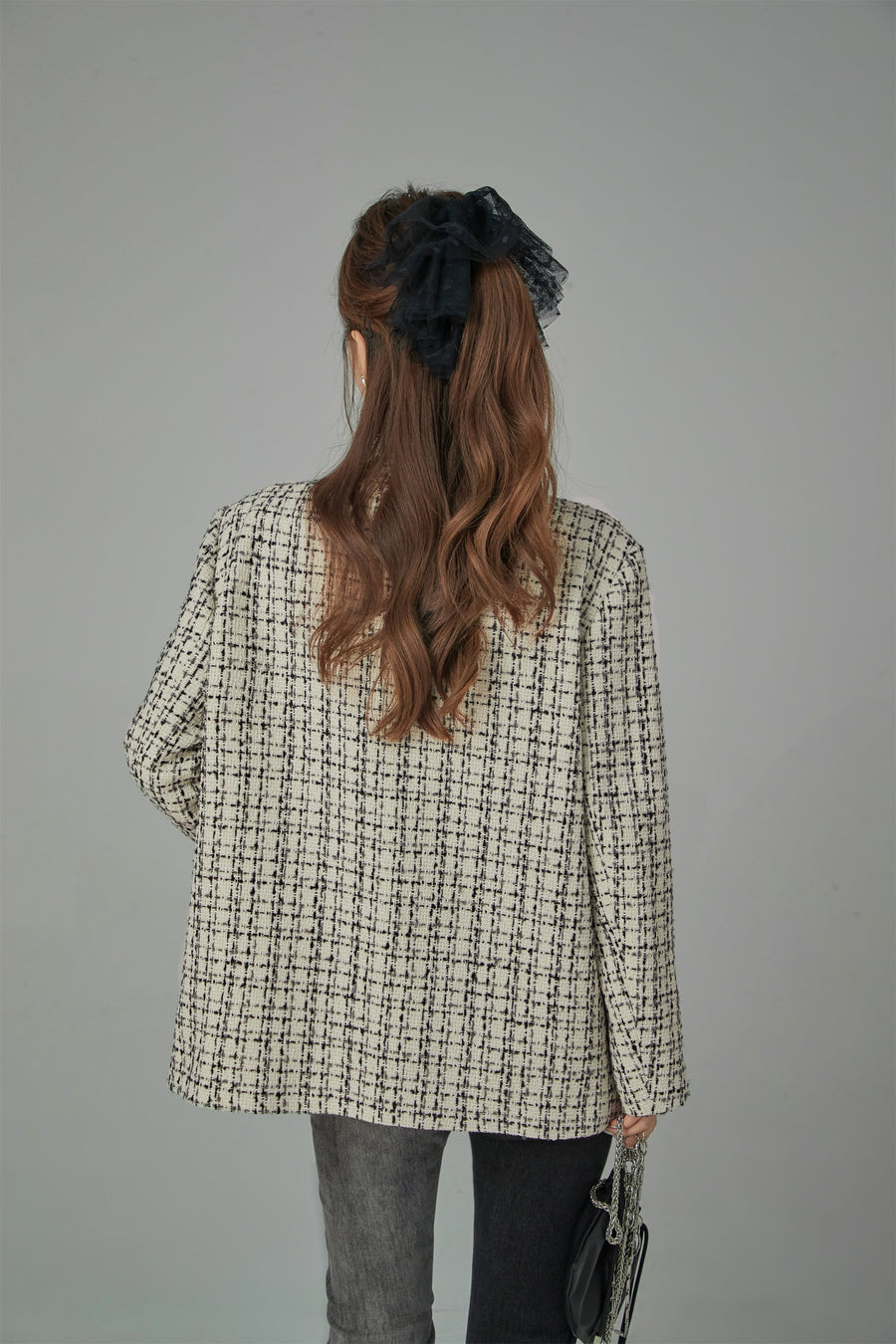 CHUU Princess Treatment Check Double Tweed Jacket