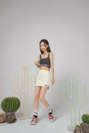 Chuu Made Ribbed Crop Sleeveless Top