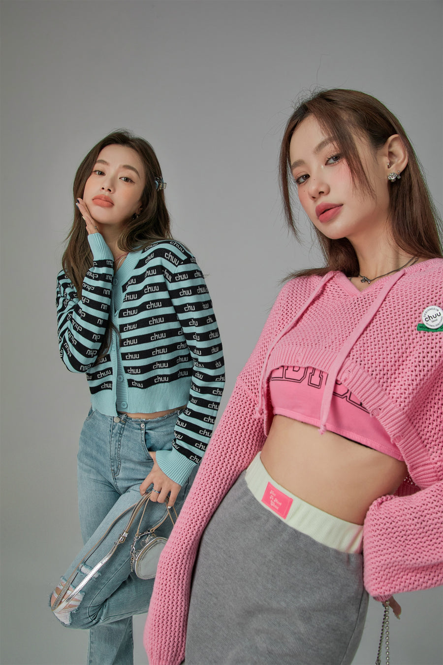 CHUU Chuu Logo Stripes Crop Cami Top