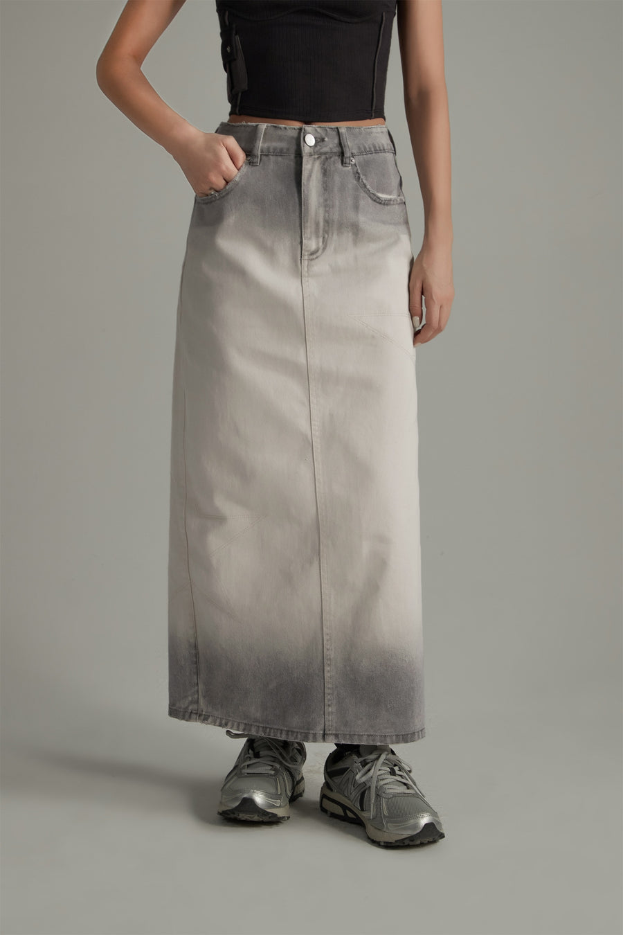 CHUU Star Split Long Skirt