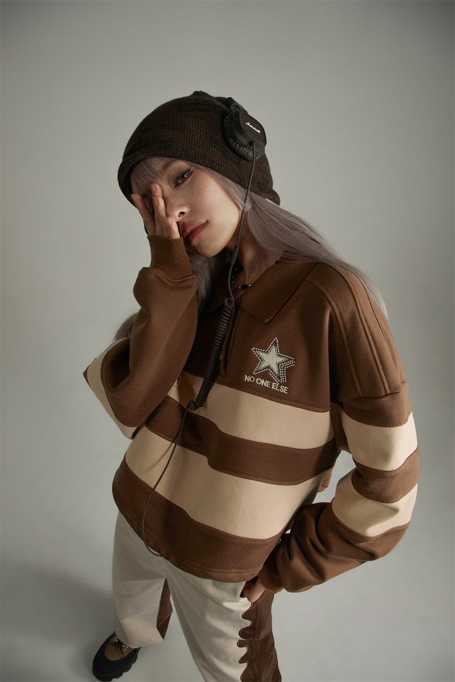 CHUU Polo Neck Vintage Sweatshirt