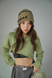 Simple Cut Crop Sweatshirt