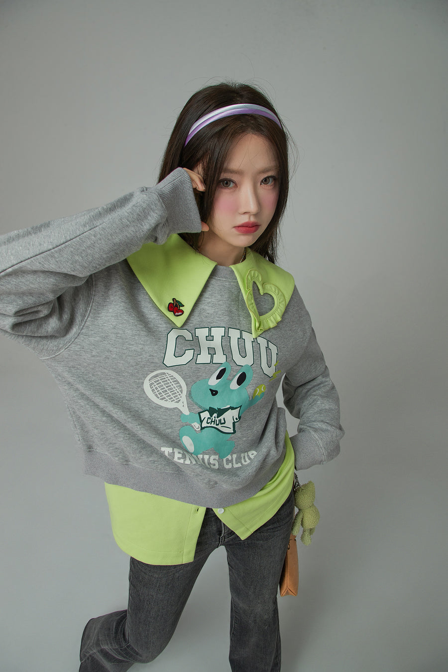 CHUU Tennis Frog Loose Fit Sweatshirt