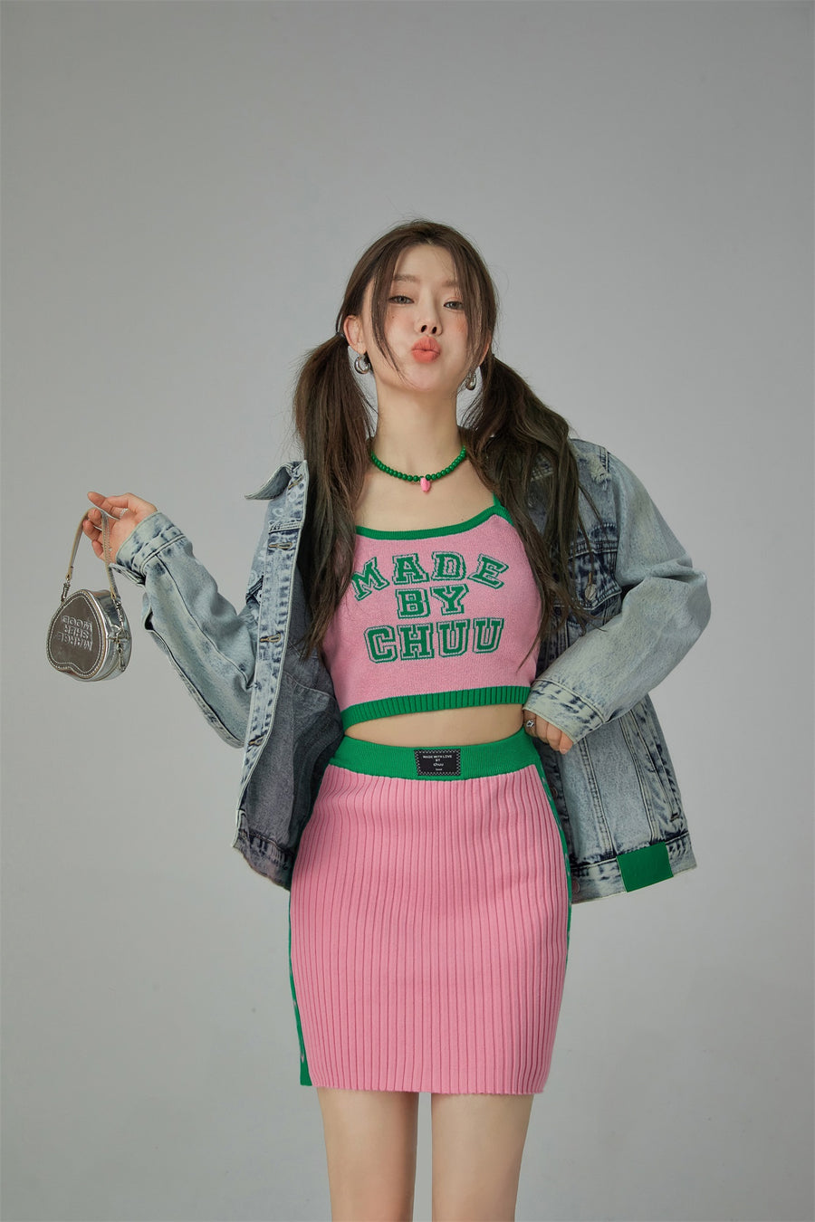 CHUU Chuu Logo Slim Knit Skirt