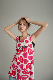 Painted Hearts Sleeveless Top