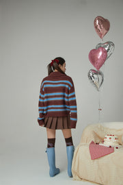 Loving You Two-Ways Stripe Knit Sweater