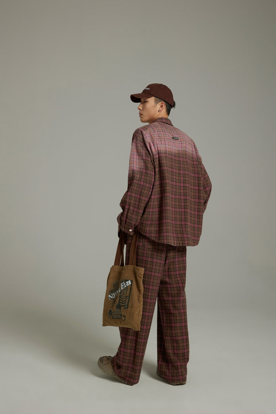 CHUU Check Wide Casual Stright Pants