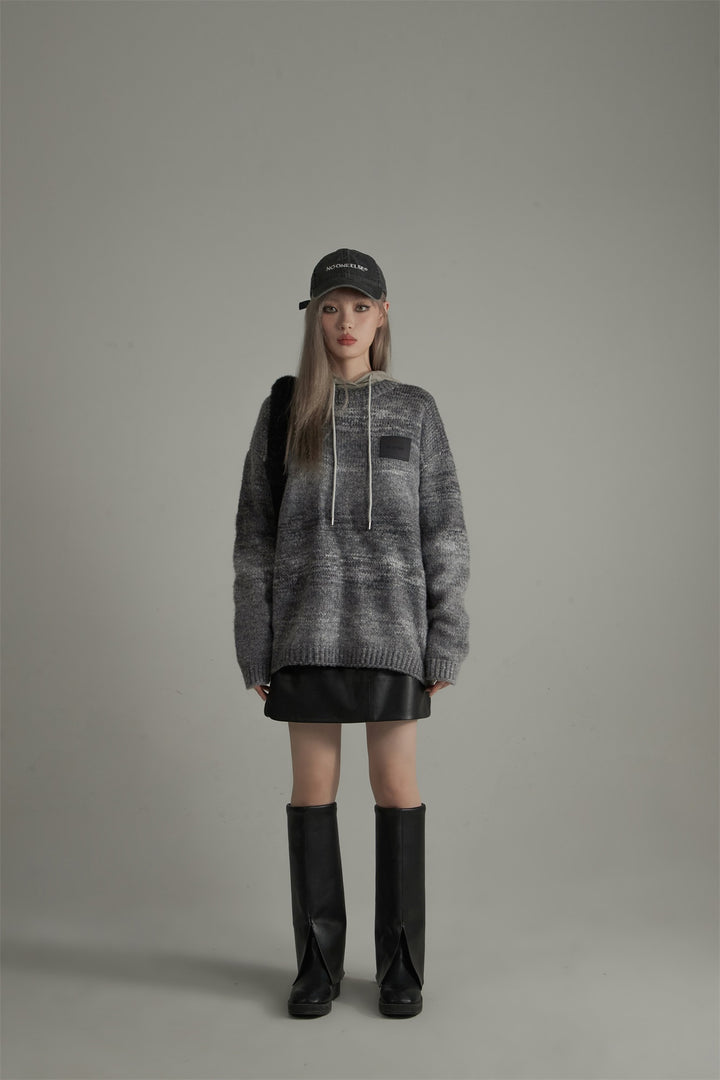 Grey Gradient Knit Sweater