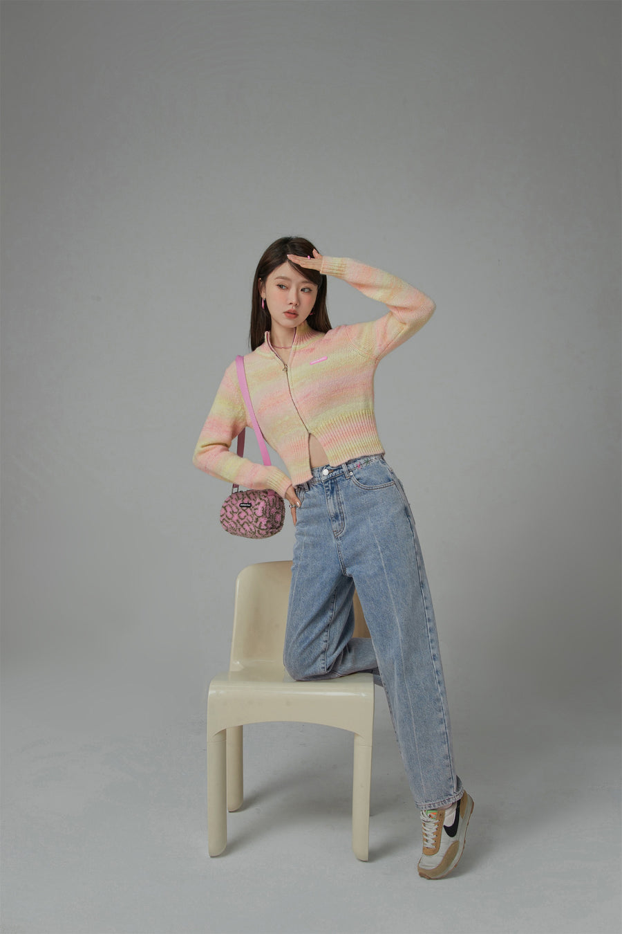 CHUU Fortune And Fame Straight Brushed Denim Pants