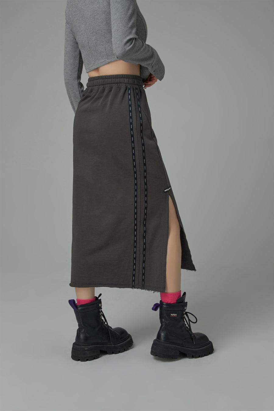 CHUU Banding Slit Long Skirt