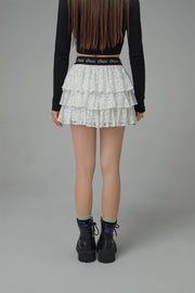 Star Lace Frill Mini Skirt