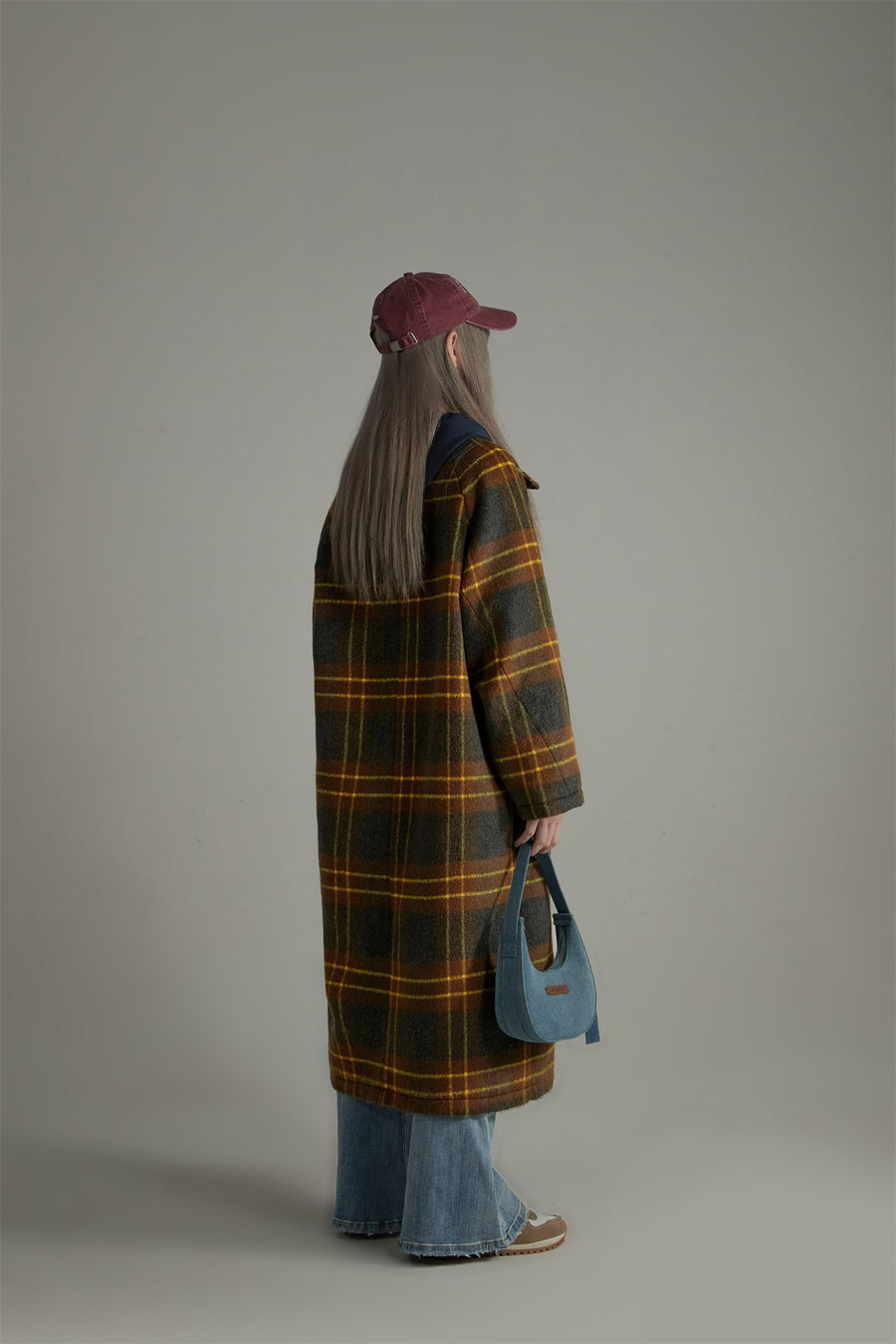 CHUU Vintage Check Loose Coat