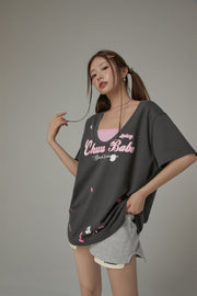 Chuu Babe U-Neck Loose-Fit T-Shirt