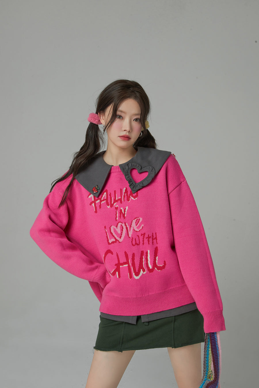 CHUU You And I Loose Fit Long Sleeve Knit Sweater