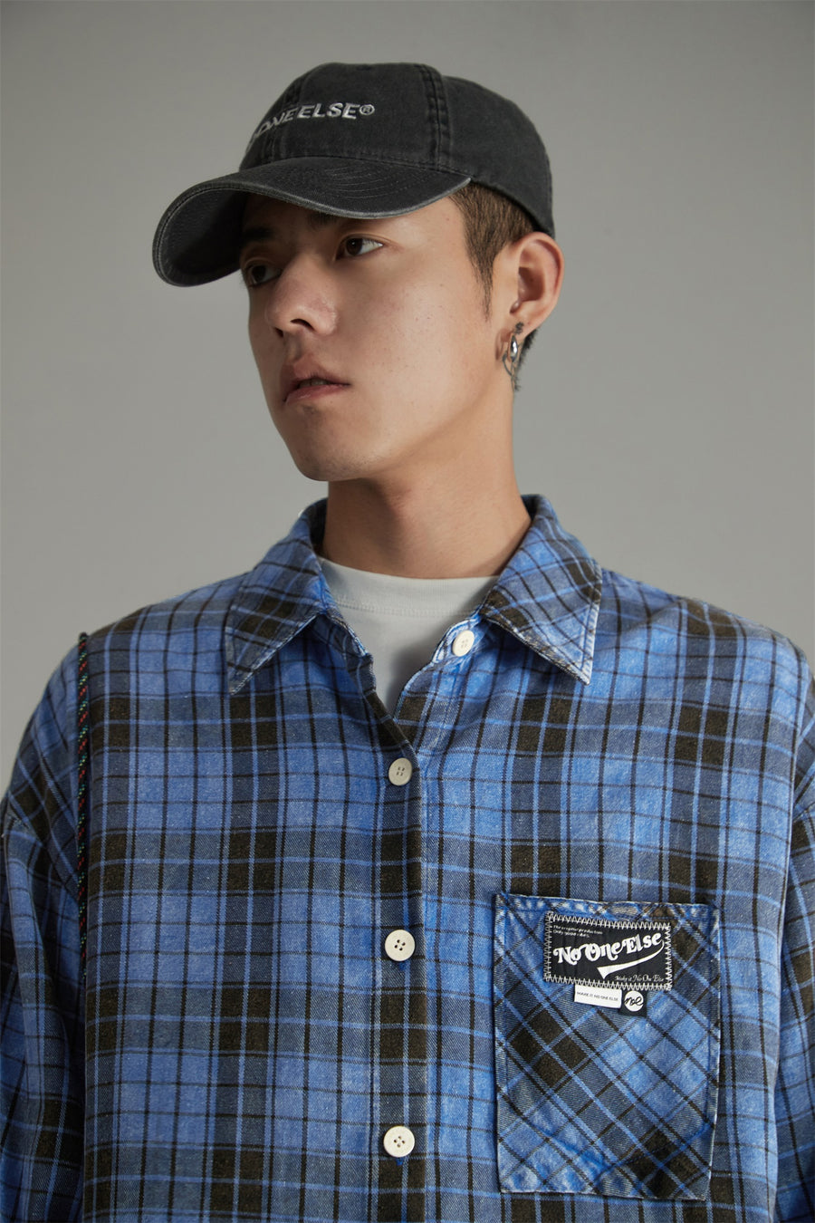 CHUU Vintage Check Button-Up Shirt