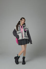 Paisley Fleece Zip-Up Vest Jacket