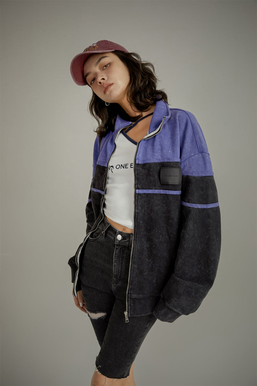 CHUU High Neck Zip-Up