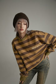 Stripe Loose Fit Sweatshirt