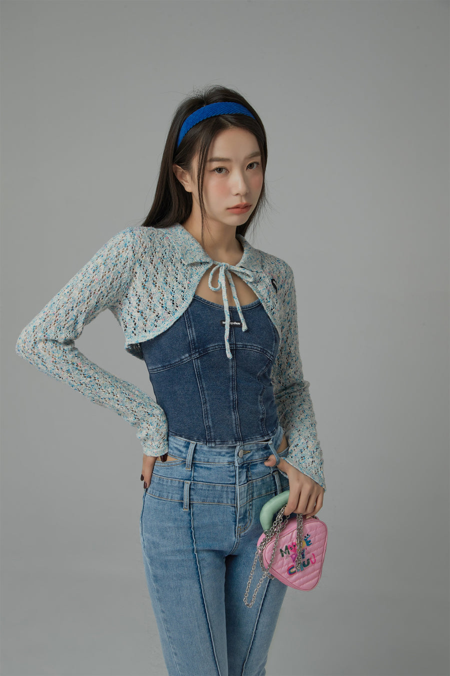 CHUU Vintage Denim Sleeveless Bustier Top