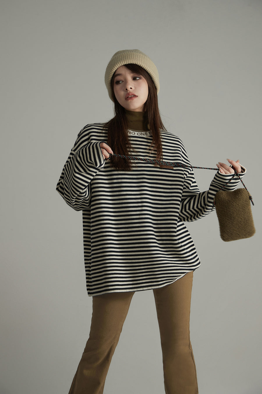 CHUU Striped Loose Fit T-Shirt