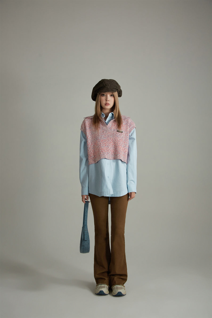 CHUU Colorful Loose Fit Collar Sweater Vest