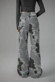 Heart Pocket Camouflage Denim Jeans