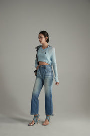 Gradient Wash Ankle Straight Jeans