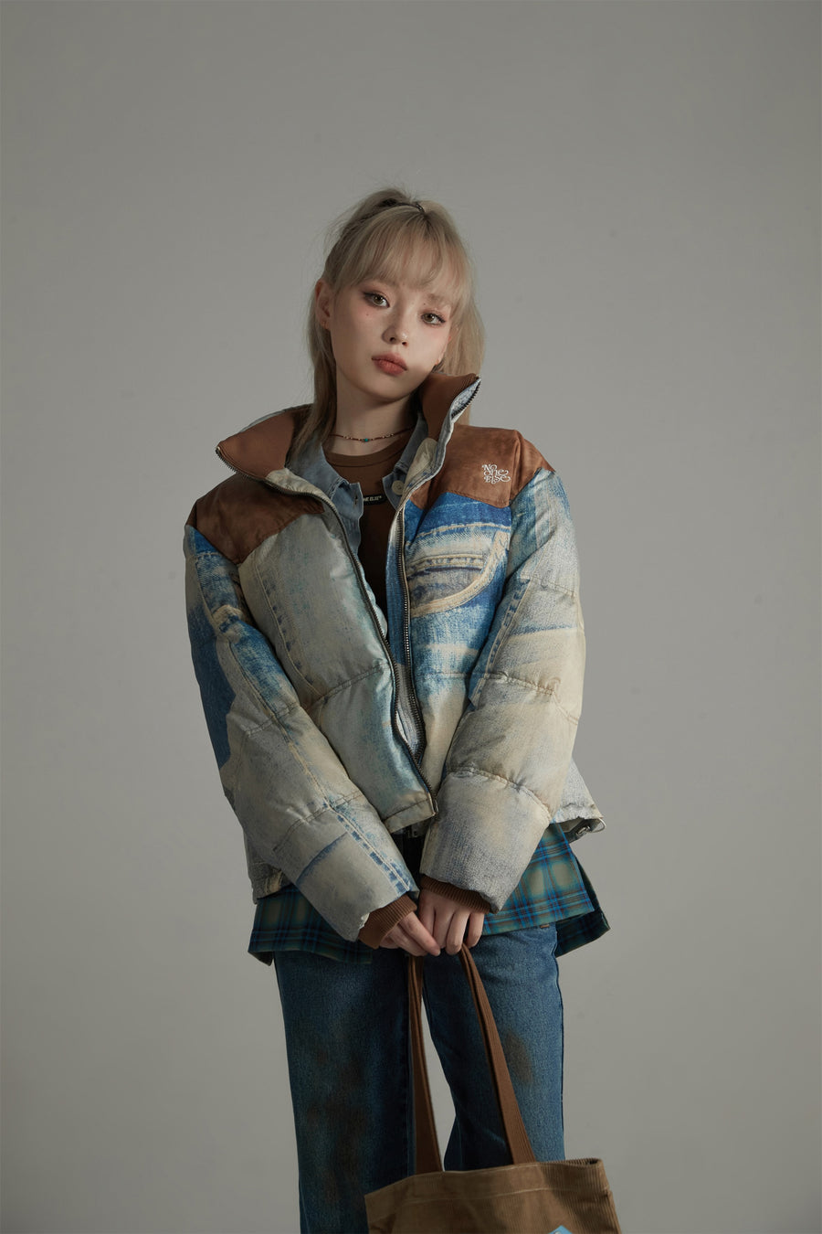 CHUU Printed Overfit Wellon Padded Jacket