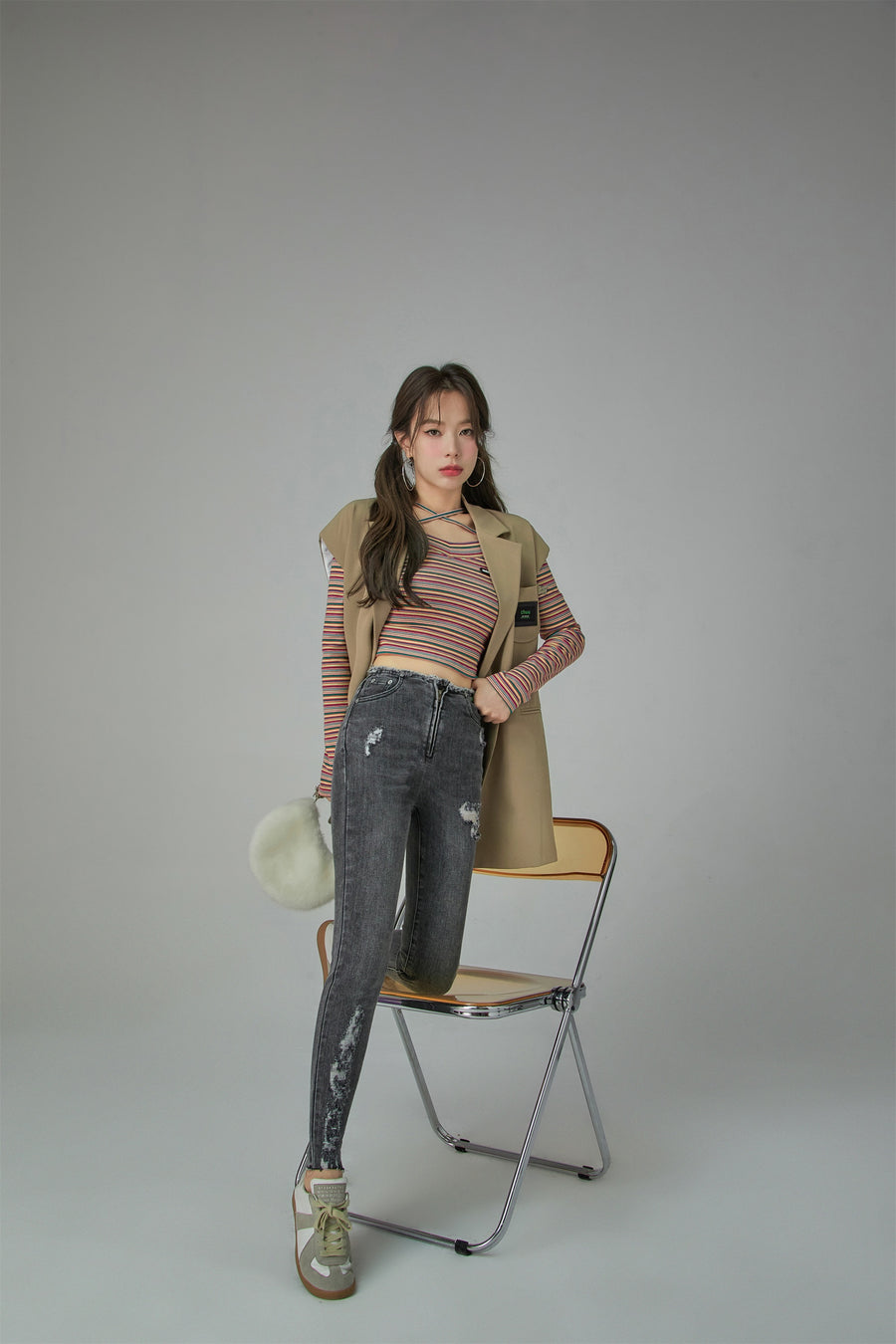 CHUU Button-Free Zip-Up Skinny Jeans