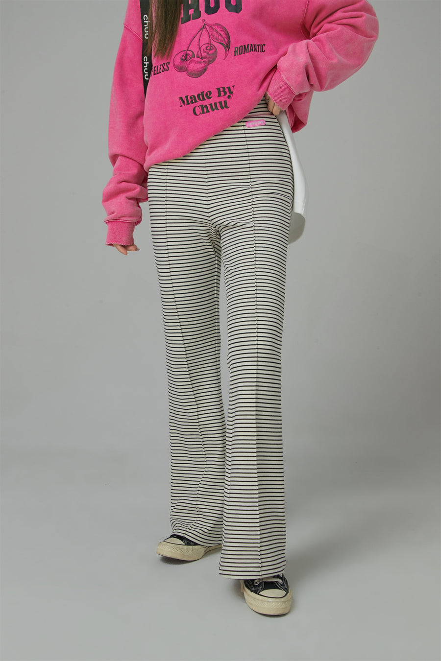 CHUU Striped Bootcut Jogger Pants