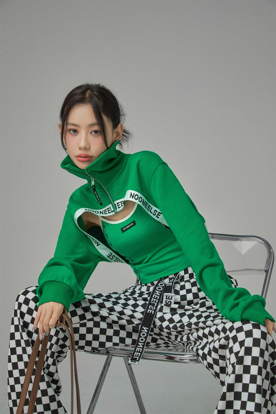 CHUU Paradise Where We Are Living Maxi Cropped Sweatshirt