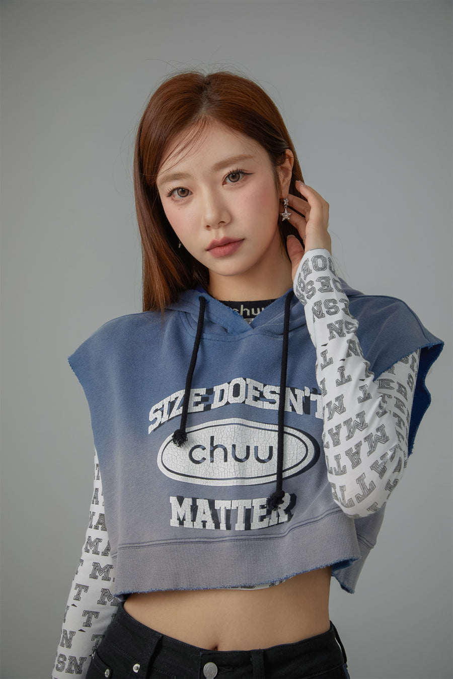 CHUU Size Doesnt Matter Gradient Hooded Vest