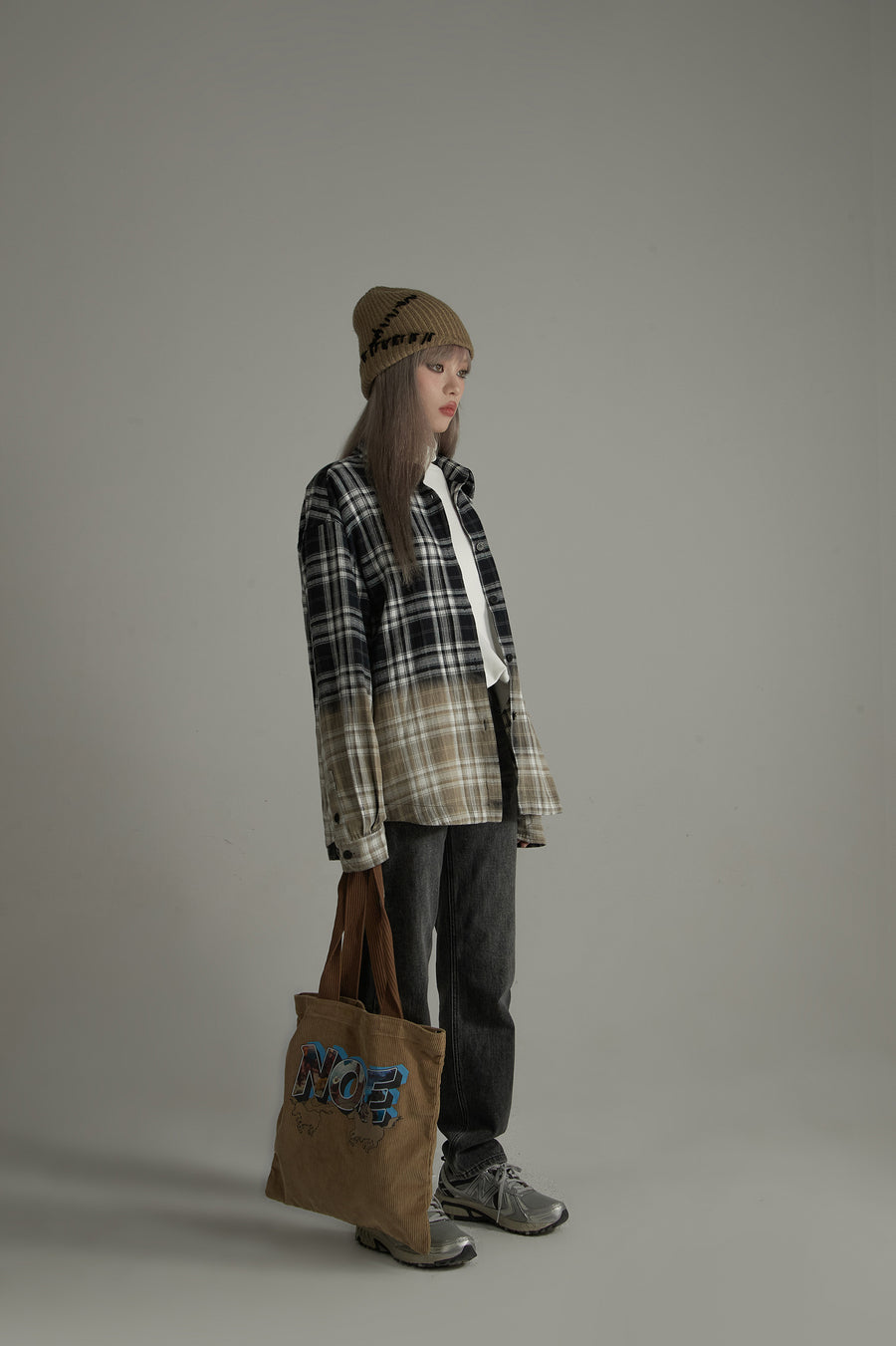 CHUU Gradient Check Loose Fit Shirt