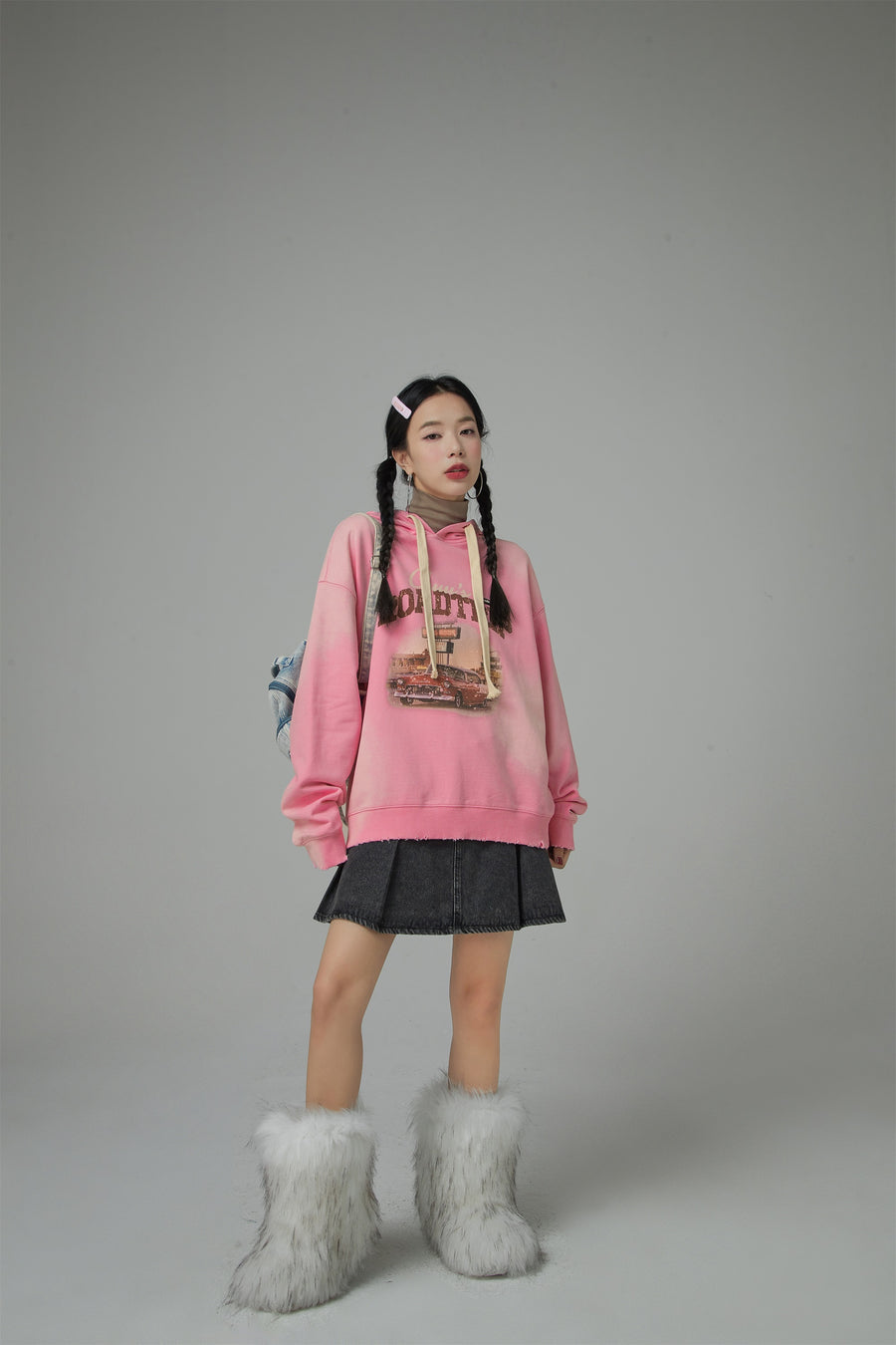 CHUU Road Trip Printed Loose Fit Hoodie